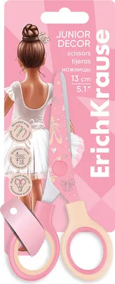 Produktbild von Kinderschere Junior 13cm mit Ballerina Motiv abgerundete Spitzen Rosa