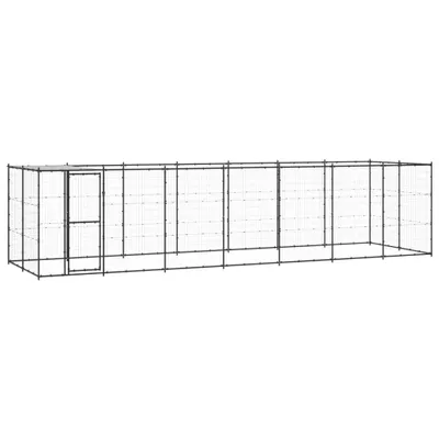 Obrázek produktu pro Venkovní psí kotec se střechou ocel 16,94 m²
