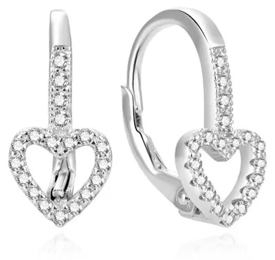 Produktbild von Romantic silver earrings with zircons AGUC2179DL