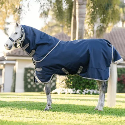Zdjęcie produktu dla Koc konny Horseware do wypasu, rozmiar 125 - Amigo 1200D Plus Pony Turnout, 0g - kolor: granatowy/szary tytanowy/srebrny
