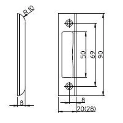 Produktbild von SSF Winkelschließblech 4077,20x90x8 ktg,edelstahl
