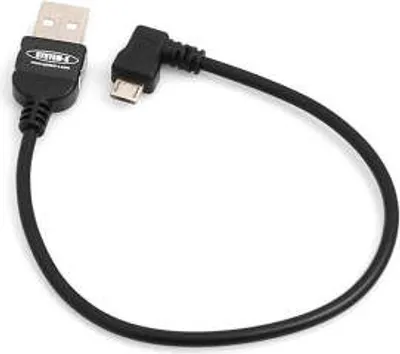 Produktbild von System-S 20 cm Micro USB 2.0 Kabel gewinkelt 90 grad Winkelstecker (rechts/male) Datenkabel und Ladekabel