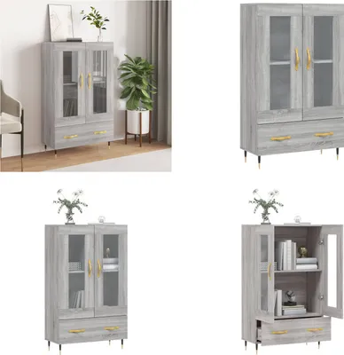 Produktbild von vidaXL Highboard Grau Sonoma 69,5x31x115 cm Holzwerkstoff - Highboard - Highboards - Sideboard - Schrank