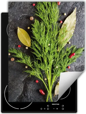 Image de DarHaus Plaque de recouvrement pour cuisinière Une pièce Cuisine Plaque de recouvrement pour plaque vitrocéramique Couverture pour plaque à induction Tapis enroulable 40x52 cm, ardoise - Épices