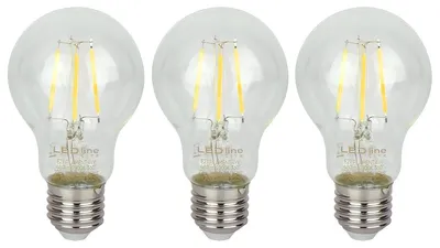 Productafbeelding van LED Line LED Peerlamp A60 E27 Helder - 4W 480lm 2700K - Extra Warmwit - Vervangt 35W - 3 stuks