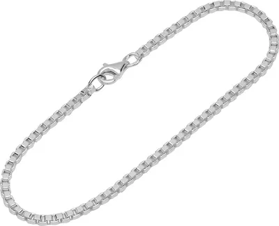Produktbild von Armband 925 Sterling Silber 19cm Venezianerkette diamantiert Damen Armkette fein