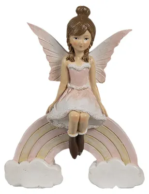 Image de Clayre & Eef Figurine décorative Elfe 9x3x11 cm Polyrésine rose