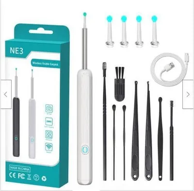 Produktbild von Ohrreiniger Hochpräzisions-Ohrenschmalz-Entfernungswerkzeug mit Kamera-LED-Licht Wireless Otoskop Smart Ear Cleaning Kit