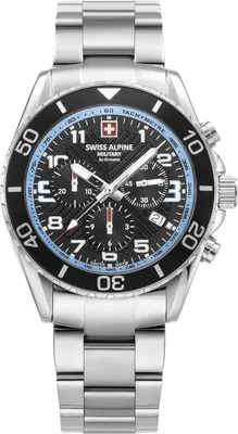 Produktbild von Swiss Alpine Military Herren Uhr Chronograph Analog Quarz 7029.9131SAM Edelstahl