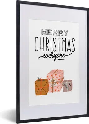 Produktbild von MuchoWow® MuchoWow® Gerahmtes Poster Sprichwörter - Zitate - 'Frohe Weihnachten' 40x60 cm - Poster mit zchwarzem Bilderrahmen - Poster in Rahmen