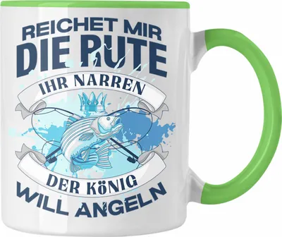 Produktbild von Trendation - Angler Tasse Geschenk Männer Spruch Lustig für Fischer Geschenkidee Angeln Becher (Grün)
