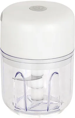 Image de Mini-mixeur électrique - 250 ml, mixeur multifonction USB, rechargeable, 3 lames en acier inoxydable, portable, pour la viande, les fruits, l'ail (blanc)