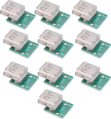 Obrázek produktu pro 10 ks USB typ A zásuvka samice rozbočovací deska 2,54 mm rozteč adaptéru konektoru DIP