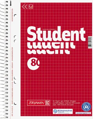 Produktbild von BRUNNEN Collegeblock 106787201 DIN A5 80Blatt kariert