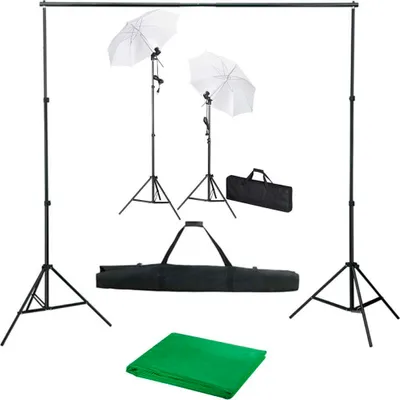 Zdjęcie produktu dla Fotograficzny zestaw studyjny z tłem, lampami i parasolkami