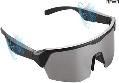 Produktbild von Schwarze Sport-Sonnenbrille mit UV-Schutz und Sprachnavigation für Outdoor-Aktivitäten
