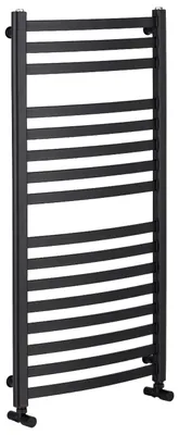 Obrázok produktu pre Kúpeľňový radiátor Paolo – bočné pripojenie – 604 W – matná čierna – 1090 x 550 mm