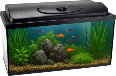 Produktbild von Aquarium Komplettset 60x30x30 54 L Starterset Aquarium Becken mit Abdeckung inkl. LED Beleuchtung Aquarium Set Komplett