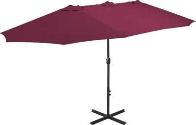 Zdjęcie produktu dla Parasol "Neukyhna" wykonany z poliestru w kolorze czerwonym Bordeaux. Wymiary (dł./szer./wys.) 460x270x246 cm