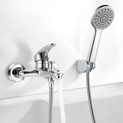 Produktbild von Unyqoos® Badewannenarmatur mit Handbrause – klassische Wandarmatur, Einhebelmischer aus massivem Messing, Keramikventil, 1,5 m Brauseschlauch, korrosionsbeständig