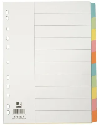 Productafbeelding van Q-Connect® KF34029 Farbregister - blanko, A4, Manila Karton, 10 Blatt + Deckblatt