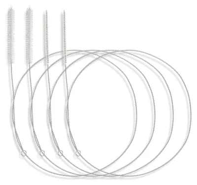 Produktbild von 4er-Set 1 m lange Schlauchbürsten in 2 Größen aus Edelstahl, flexibles Reinigungsbürstenset für Flaschen und Rohre