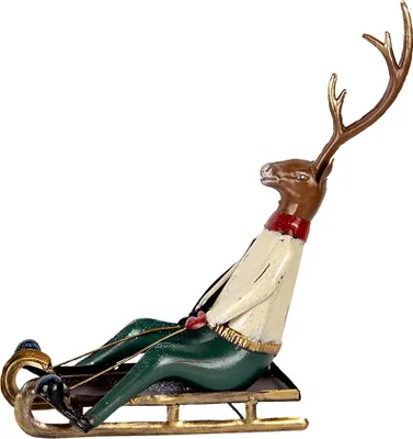Produktbild von Clayre & Eef Dekorationsfigur Hirsch 30x12x32 cm Braun Metall
