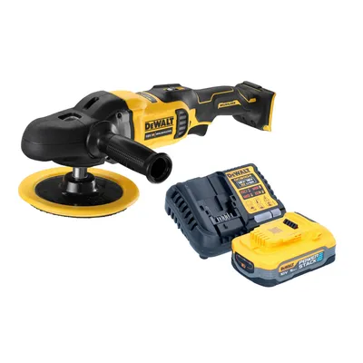 Produktbild von DeWalt DCM 849 H1 Akku Exzenter Poliermaschine 18 V 180 mm Brushless + 1x Powerstack Akku 5,0 Ah + Ladegerät