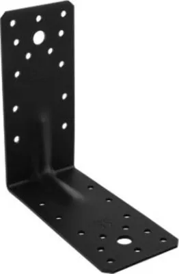 Produktbild von Schwerlast-Winkelverbinder mit Sicke 140x140x65x2,5 mm schwarz