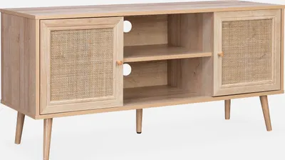 Produktbild von sweeek - TV-Möbel mit Rattangeflecht 120 x 39 x 56,5 cm - Natur