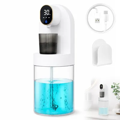 Produktbild von Automatischer Mundspülspender Wandmontage 600 ml, kontaktloser Mundspülspender mit 4 Dosierstufen, LED Anzeige, für Badezimmer & Hygiene