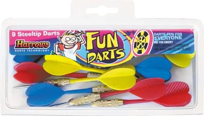 Obrázek produktu pro Harrows Darts 844243, Ocelový hrot, Modrá, Červená, Žlutá, Nerezová ocel, 9 kusů