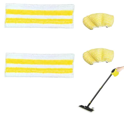 Produktbild von Mikrofaser-Reinigungstücher - 4er Set für Dampfreiniger - Boden- und Handdüsenreinigung - Waschbar und wiederverwendbar