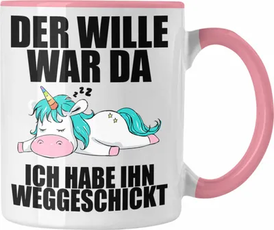 Produktbild von Trendation - Tasse mit Sprüch Kollegin Mitarbeiter Geschenk Arbeitskollege Einhorn (Rosa)