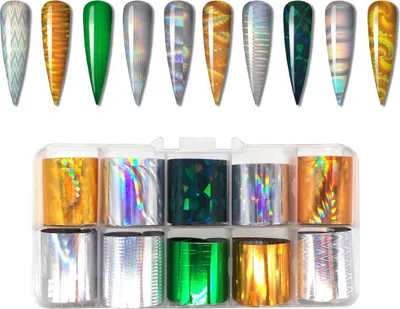 Obrázek produktu pro 10Xtransferfolies 10X2,5Cm Set Holographisch