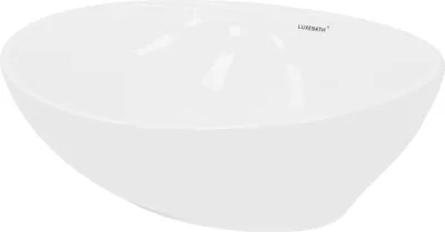 Produktbild von LuxeBath Waschbecken Aufsatzwaschbecken Oval, 41x33x14,2 cm, Weiß, aus Keramik