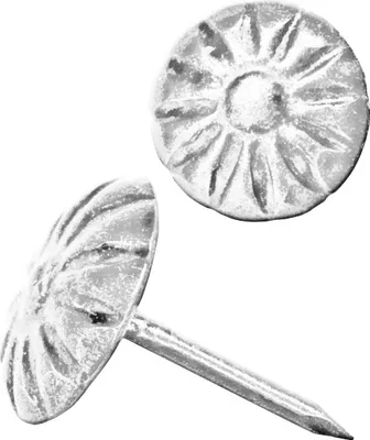 Produktbild von FUXXER® - 100x Antik-Dekor Nägel, Zier-Kopf-Nägel, Polster-Nägel, Reiß-Zwecken, Vintage Antik Optik, 11mm Rund-Kopf, 11x 17mm, 100er Set (silber)