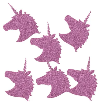 Produktbild von 12 Textil Patch Aufbügler Aufbügelflicken Applikation Einhorn lila Glitter zum Selber Flicken Stylen Dekorieren ca. 6x4.5 cm DIY
