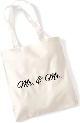 Produktbild von Huuraa Jutebeutel Mr. & Mr. Schriftzug 10 Liter Natural Baumwolle Tasche Geschenkidee