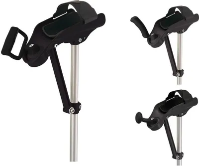 Produktbild von FabaCare Arthritis Gehstütze, Krücke, Gehhilfe, 3 Haltegriffe inkl, höhenverstellbar, bis 150 kg, 92 cm - 114 cm, Schwarz