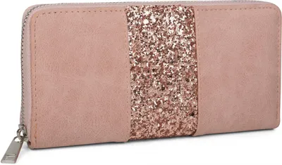 Produktbild von styleBREAKER Geldbörse mit umlaufendem Pailletten Streifen, Reißverschluss, Portemonnaie, Damen 02040056