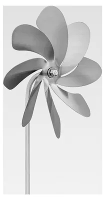 Produktbild von Windrad Windmühle aus Edelstahl (20cm Rotor-Durchmesser), kugelgelagert, Edelstahl Dekoration Garten - Hergestellt in Deutschland