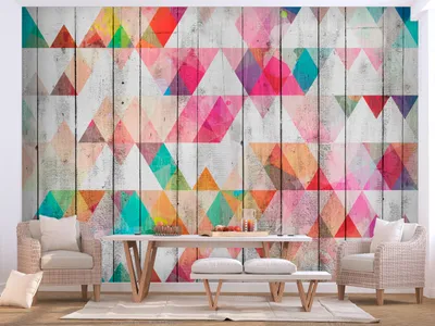 Produktbild von Vlies Fototapete Geometrisch 400x280 cm Tapeten Wandtapete XXL Dreiecke f-B-0144-a-a