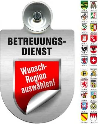 Produktbild von Einsatzschild Windschutzscheibe incl. Saugnapf - BETREUUNGSDIENST - 309792 Color - Region Nordrhein-Westfalen