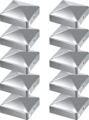 Produktbild von TolleTour 10x Pfosteankappe Pyramide 91X91mm Abdeckkappe für Pfosten Zierkappe Silber