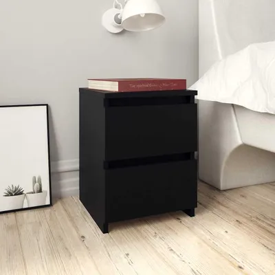 Produktbild von Nachttisch 2er-Set Schwarz Holzwerkstoff 30x30x40 cm