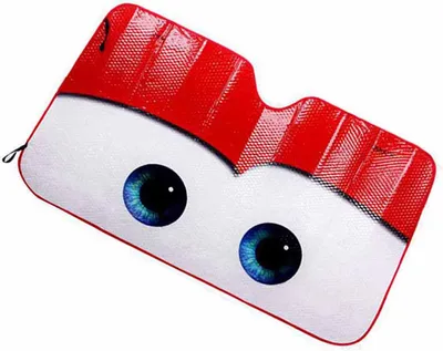 Image de Pare-soleil de voiture avec yeux de dessins animés Protecteur de pare-brise pliable Couvre-glace anti-chaleur Bloque les rayons UV