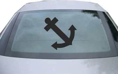Produktbild von Indigos UG - Aufkleber Heckscheibe & Motorklappe DE2512 - schwarz - 600x600 mm - Anker - Auto Scheiben Fenster Heckklappe Tuning Racing JDM - Die cut