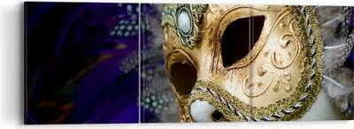 Produktbild von Bild auf Leinwand - Leinwandbild - Maske Gesicht Mysterium - 90x30cm - Wand Bild - Wanddeko - Leinwanddruck - Bilder - Kunstdruck - Wanddekoration - Leinwand bilder - Wandkunst - CA90x30-0147