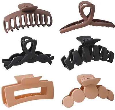 Produktbild von Pak van 6 moderne haarklemmen für Frauen, große Klemmen, moderne Haarstyling-Klemmen, für dick und dünn Haar